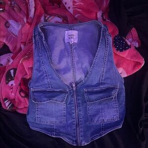Madden NYC Blue Denim Crop Top